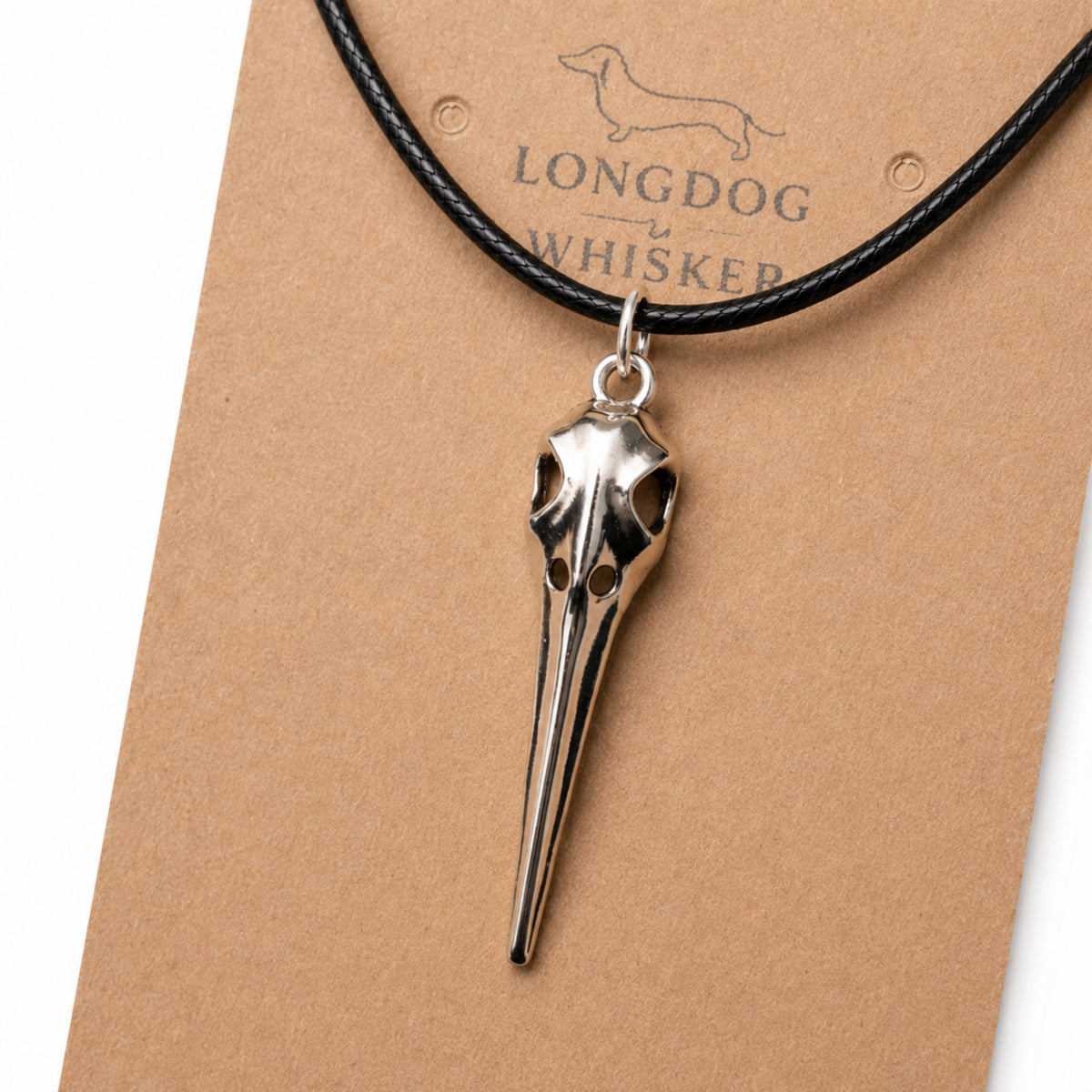 Close-up detail of Classic Bird Skull Necklace