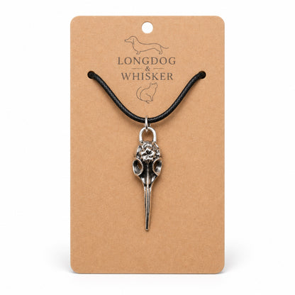 Floral Bird Skull Necklace by Longdog & Whisker