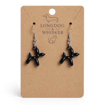 Black Balloon Dog Earrings on Longdog & Whisker product card