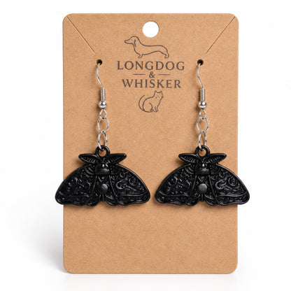 Black Moth Earrings by Longdog & Whisker