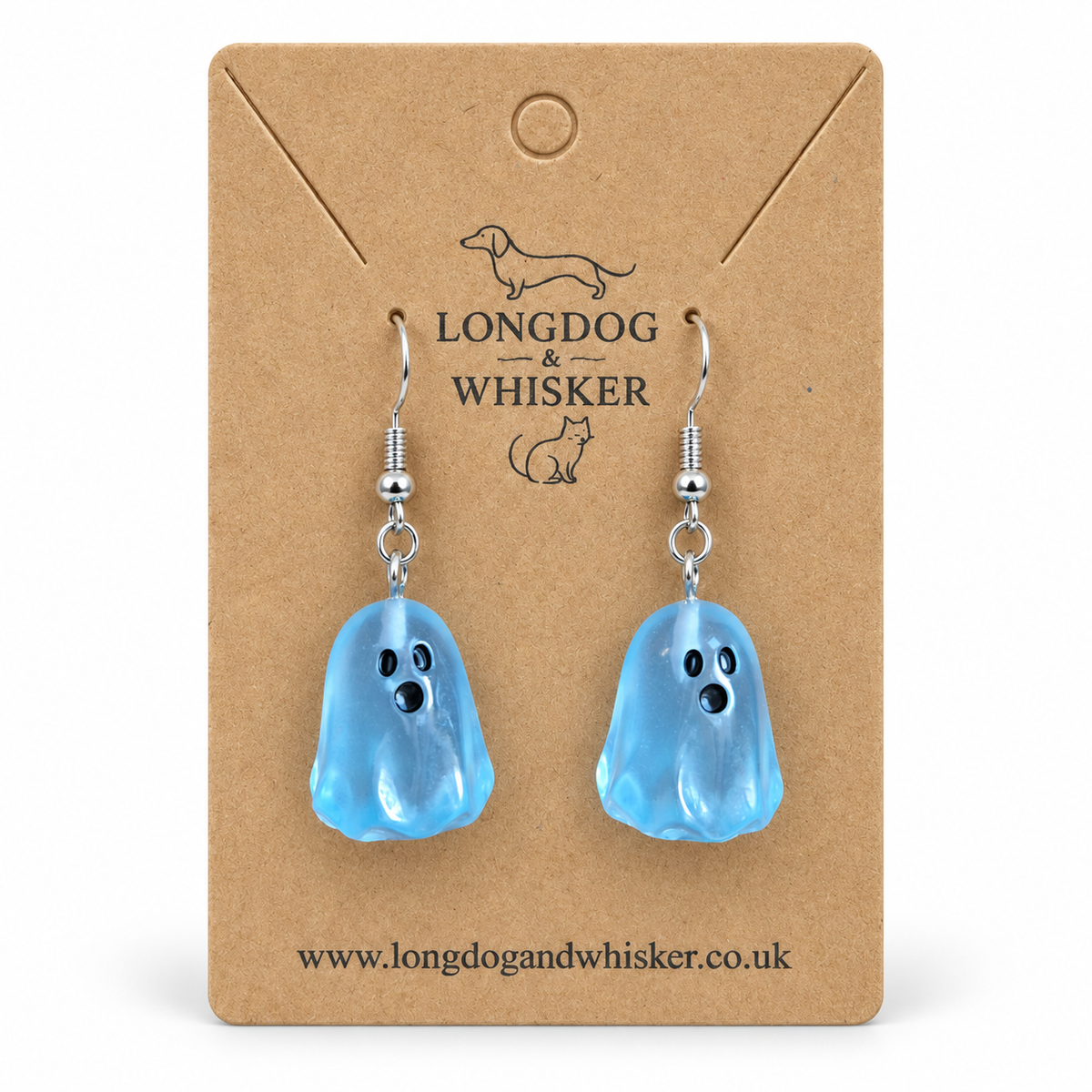 Blue Ghost Earrings on Longdog & Whisker product card