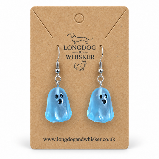 Blue Ghost Earrings on Longdog & Whisker product card