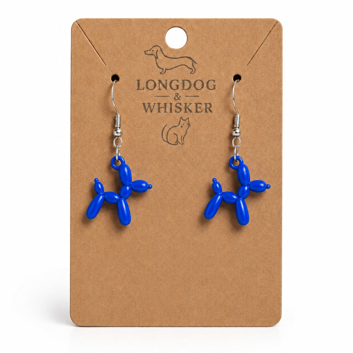 Blue Balloon Dog Earrings on Longdog & Whisker product card