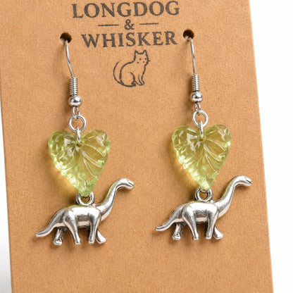 Close-up detail of Brontosaurus Earrings