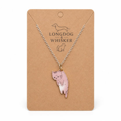 Scruffles Cat Necklace - Brown by Longdog & Whisker