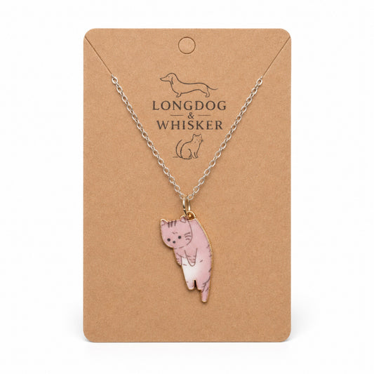 Scruffles Cat Necklace - Brown by Longdog & Whisker