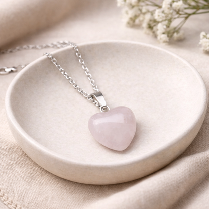 Rose Quartz Heart Necklace