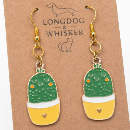 Close-up detail of Cacti Heart Earrings