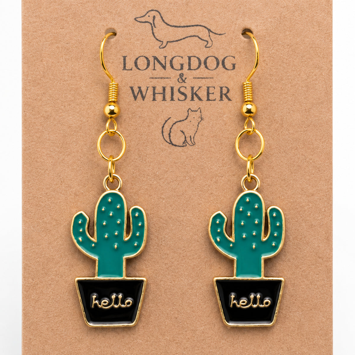 Close-up detail of Cacti Hello Earrings
