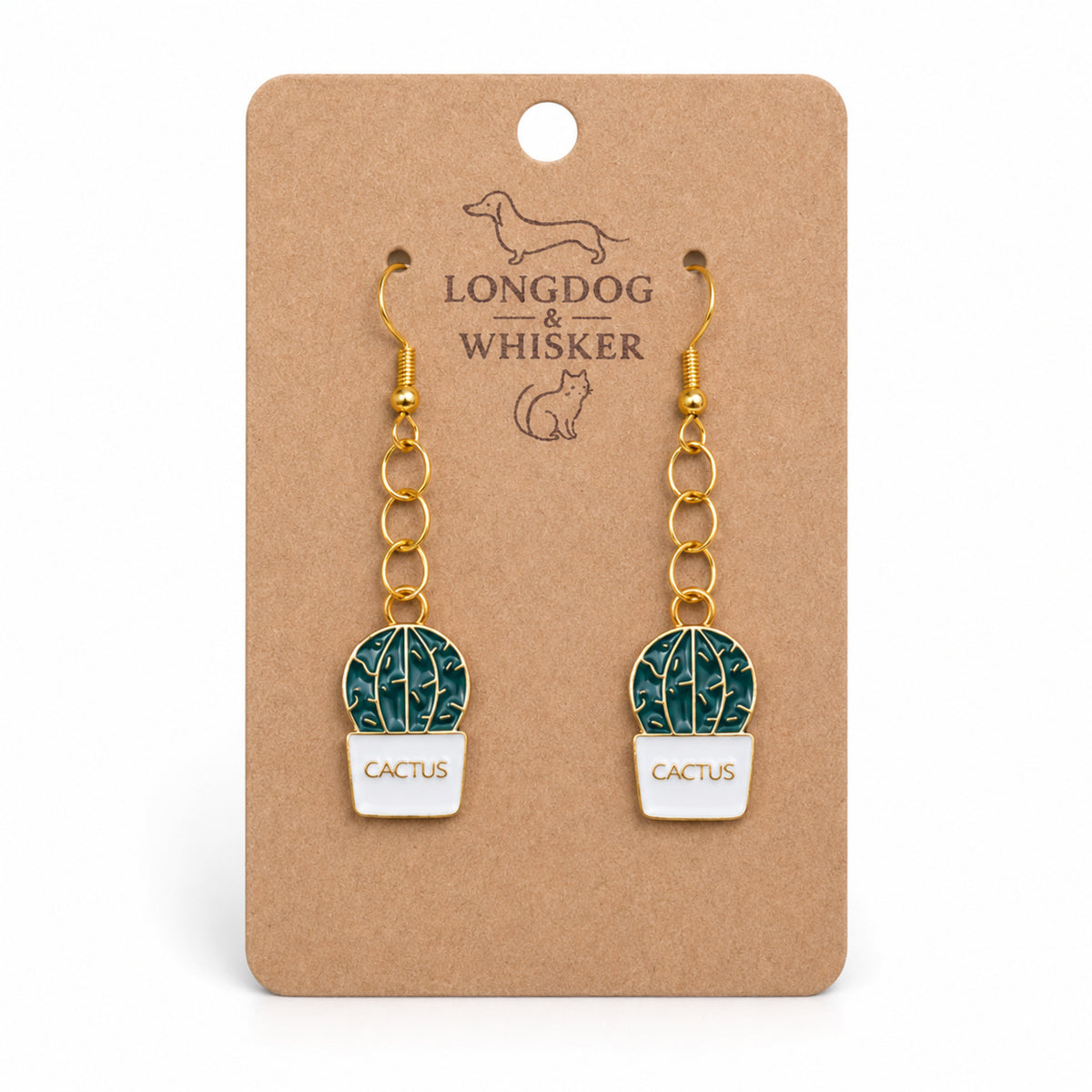 Cacti 'Cactus' Earrings by Longdog & Whisker