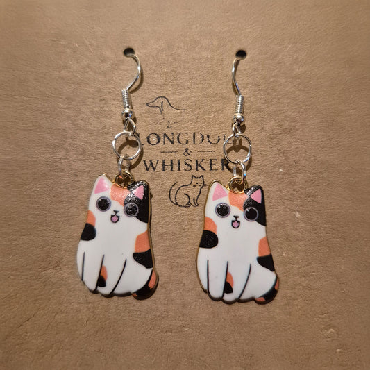 Chonky Cat Earrings - Calico