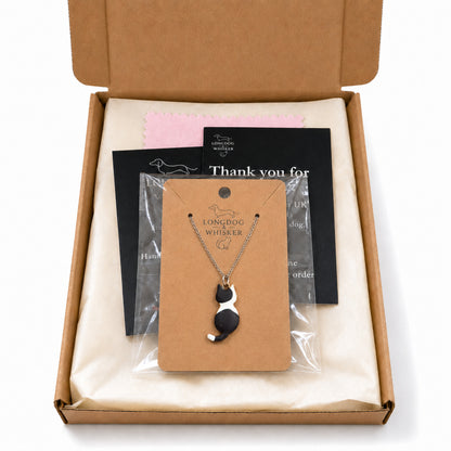 Cat Patches Necklace with Longdog & Whisker packaging