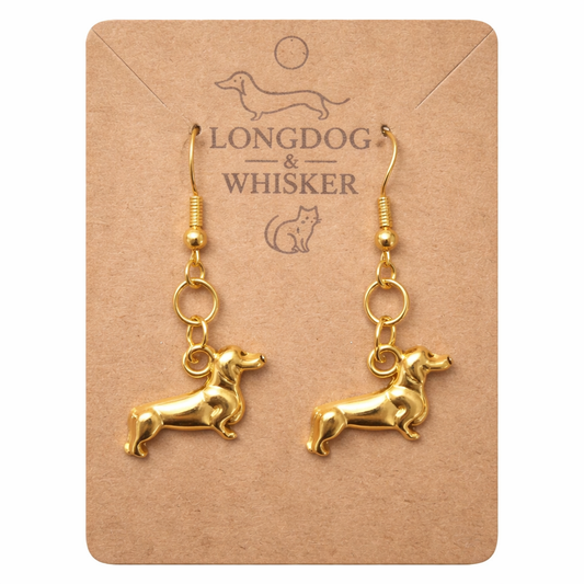 Sausage Dog Earrings - Gold