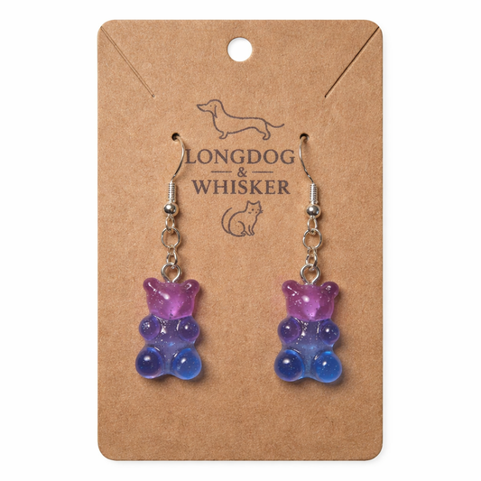 Gummy Bear Earrings - Purple / Pale Blue