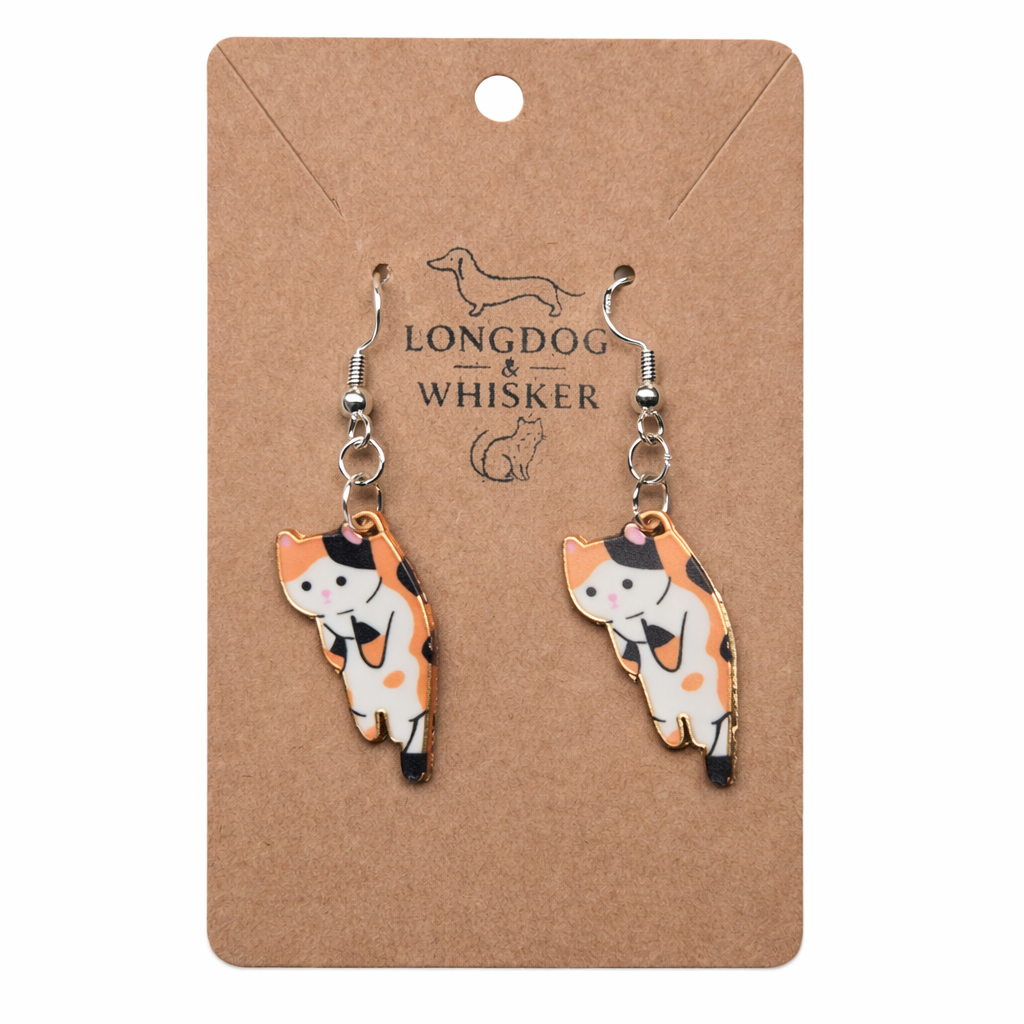 Scruffles Cat Earrings - Calico