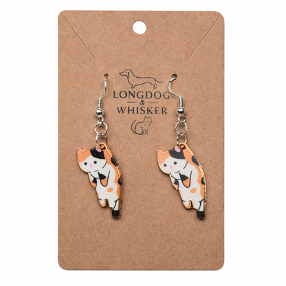 Scruffles Cat Earrings - Calico