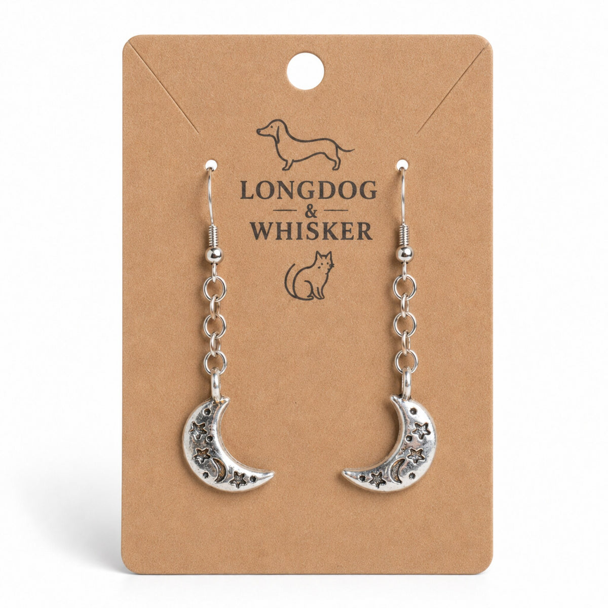 Celestial Moon Earrings by Longdog & Whisker
