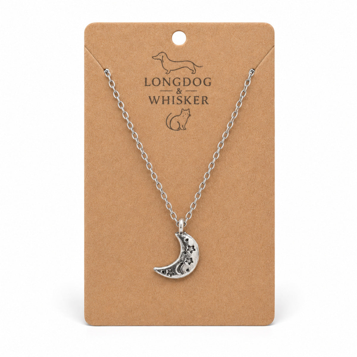 Celestial Moon Necklace on Longdog & Whisker product card