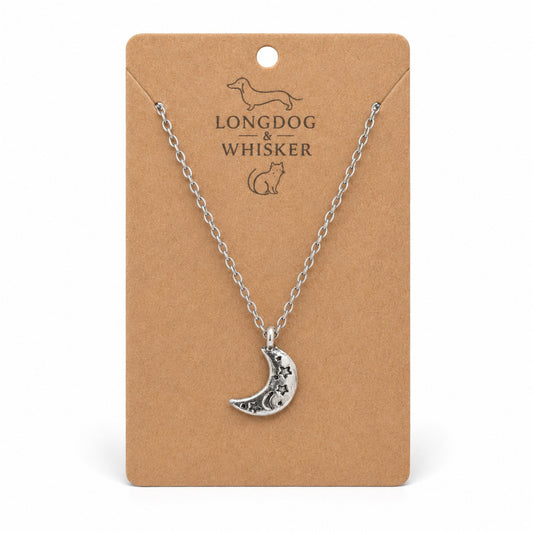 Celestial Moon Necklace on Longdog & Whisker product card