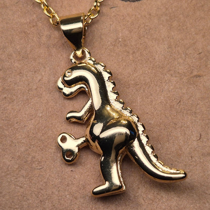 Clockwork Dinosaur Necklace
