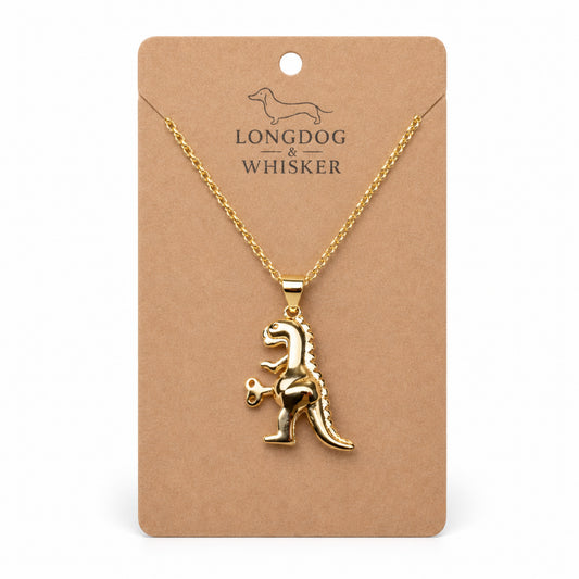 Clockwork Dinosaur Necklace by Longdog & Whisker