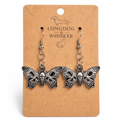 Coffin Butterfly Earrings by Longdog & Whisker