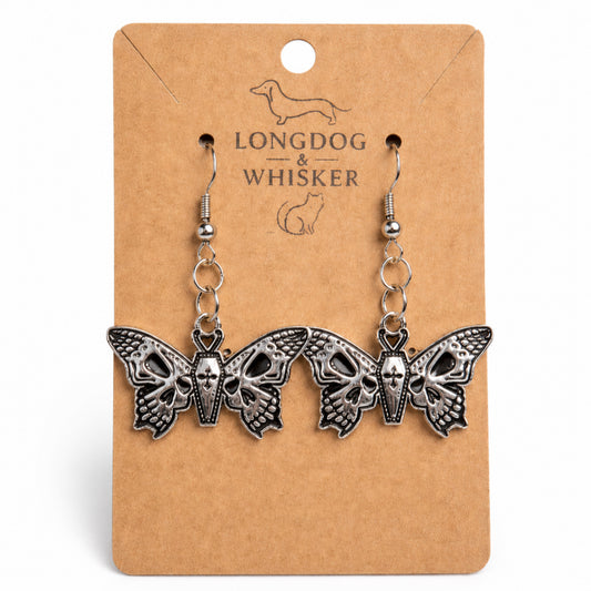 Coffin Butterfly Earrings by Longdog & Whisker