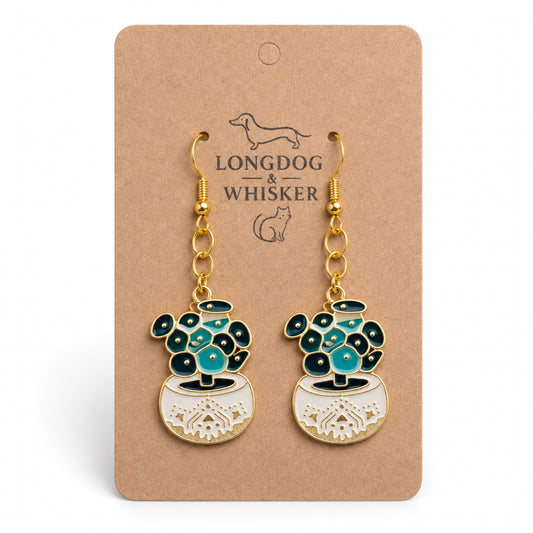 Coin Leaf Plant Pot Earrings by Longdog & Whisker