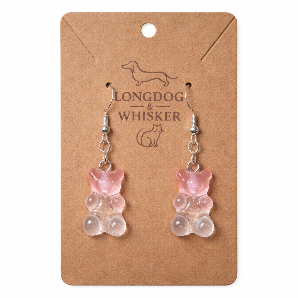 Gummy Bear Earrings - Pink Clear