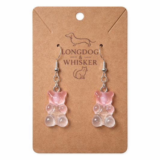 Gummy Bear Earrings - Pink Clear