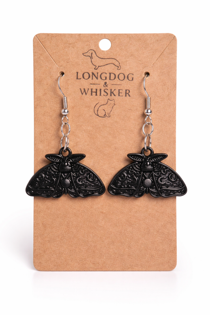 Black Moth Earrings