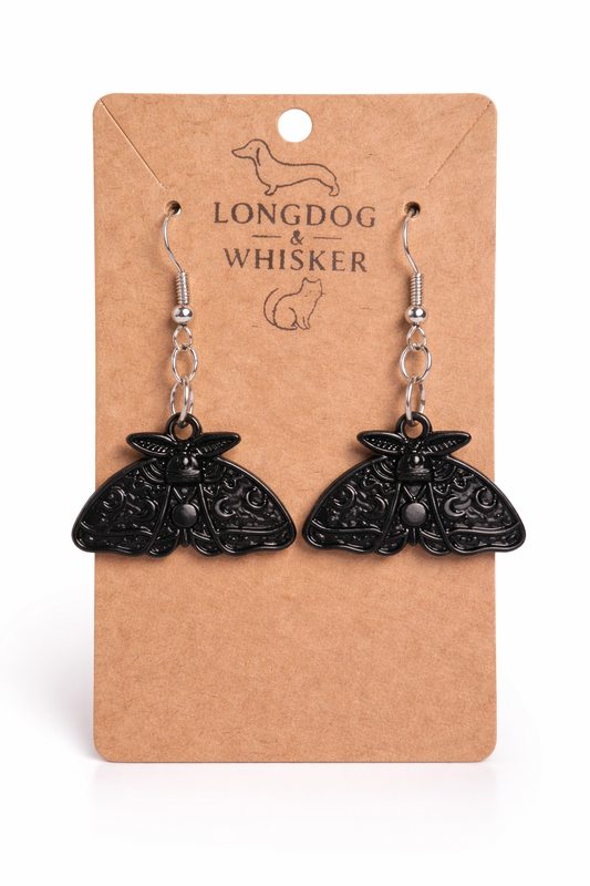 Black Moth Earrings