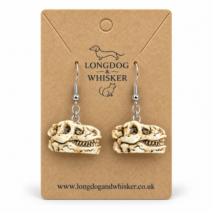 Dinosaur Skull Earrings on Longdog & Whisker product card