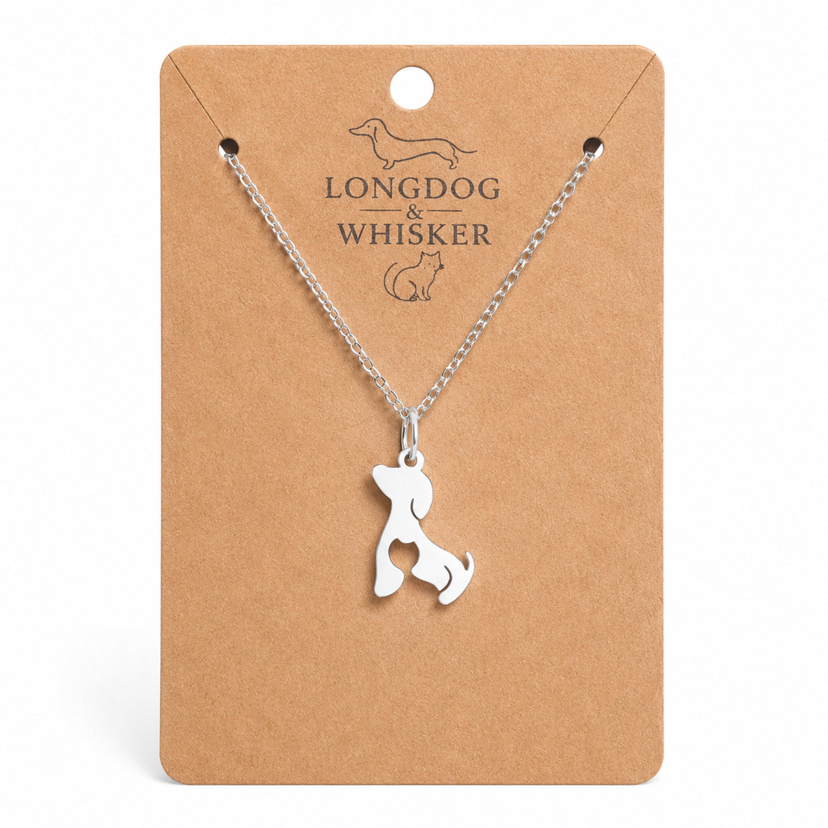 Cat At Heart Dog Necklace - Silver by Longdog & Whisker