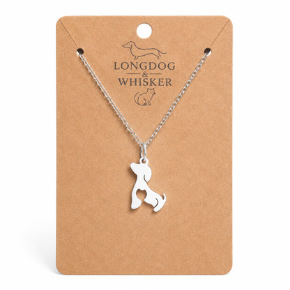 Cat At Heart Dog Necklace - Silver by Longdog & Whisker