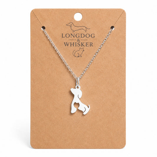 Cat At Heart Dog Necklace - Silver