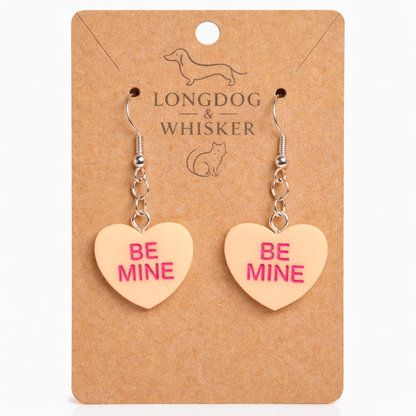 Be Mine Heart Earrings - Orange