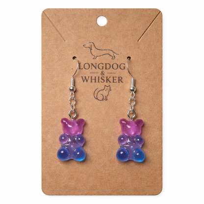 Gummy Bear Earrings - Pink / Clear Blue