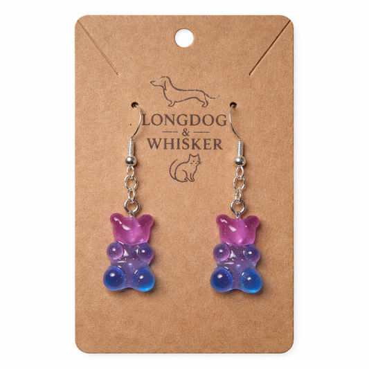 Gummy Bear Earrings - Pink / Clear Blue