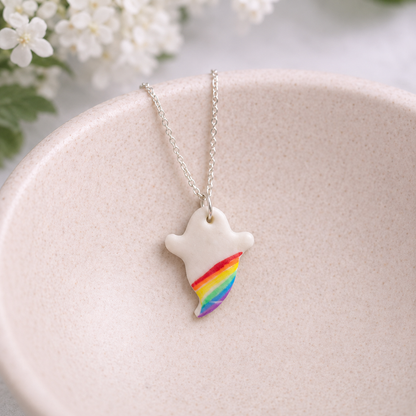 Pride Ghost Necklace Silver Chain