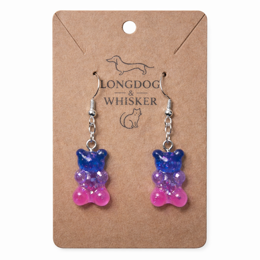 Gummy Bear Earrings - Dark Blue / Pink