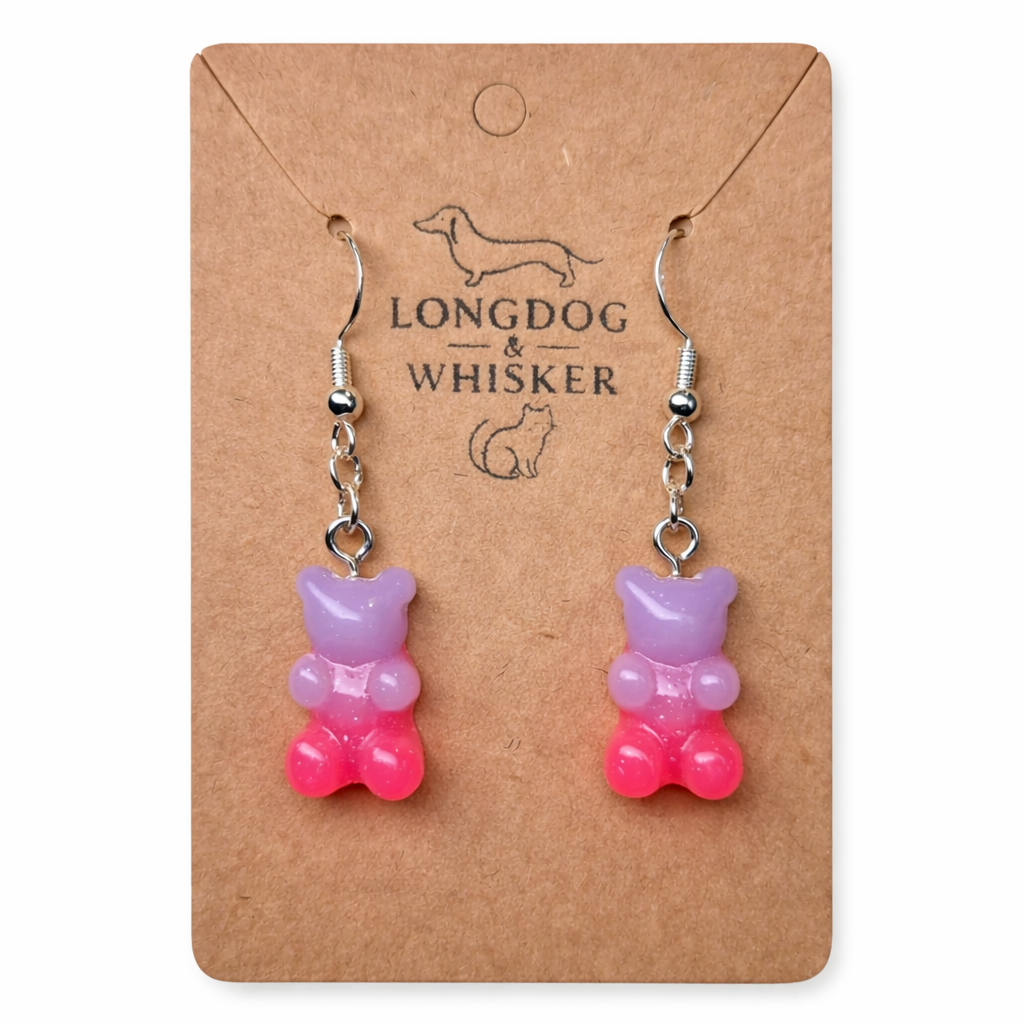 Gummy Bear Earrings - Lilac/Pink