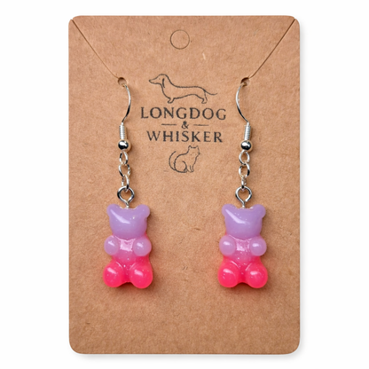 Gummy Bear Earrings - Lilac/Pink