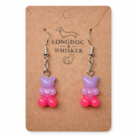 Gummy Bear Earrings - Lilac/Pink