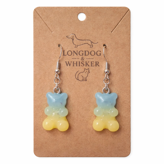 Gummy Bear Earrings - Pale Blue / Yellow