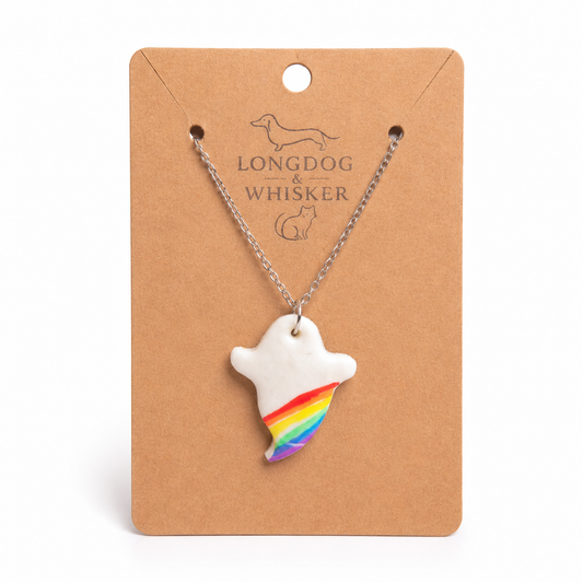 Pride Ghost Necklace Silver Chain
