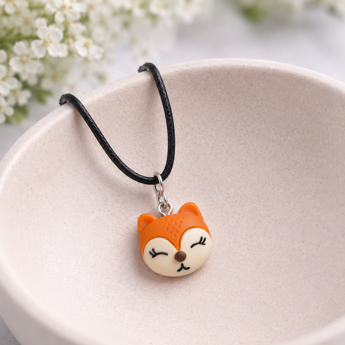 Fox Necklace Cord displayed in a lifestyle product photo