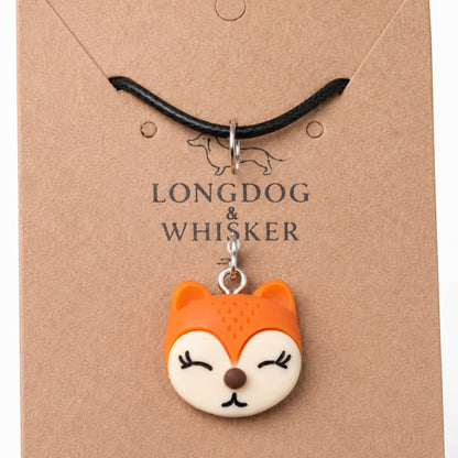 Close-up detail of Fox Necklace Cord