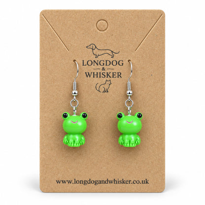 Green Frog Earrings