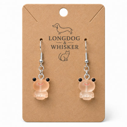 Frosted Frog in Apricot Earrings on Longdog & Whisker product card